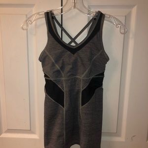 Gray and black lululemon tank